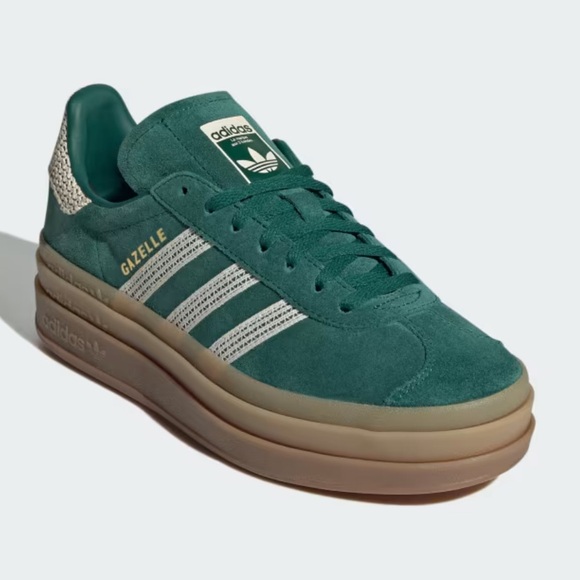 adidas Shoes - adidas Gazelle Bold Collegiate Green White Gold